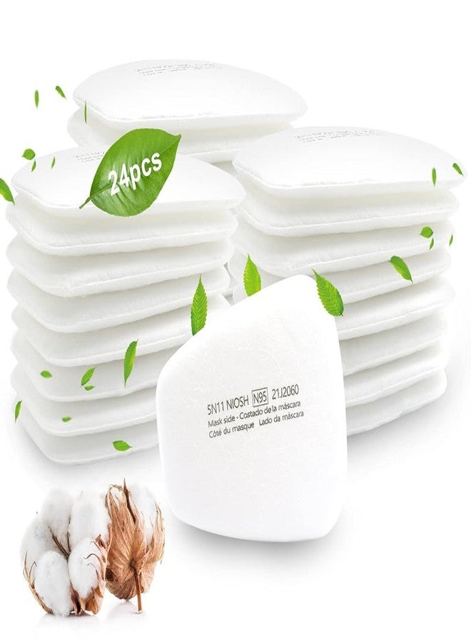 Serplex سيربلكس® 24 قطعة من وسادات فلتر الكربون النشط 5N11، تصميم ترشيح بخمس طبقات، وسادات قطنية عالمية لتصفية الجسيمات لأقنعة التنفس، وسادات ترشيح احترافية لأقنعة التنفس - Image 1